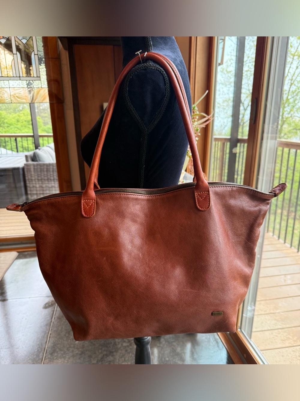 Chapel brand Leather Tote Bag, vegetable tanned leather. Vintage, EUC
